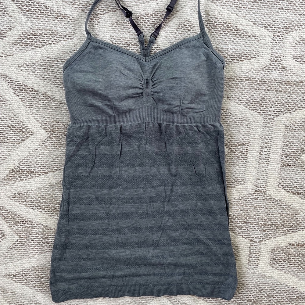EUC - light grey striped tank top
